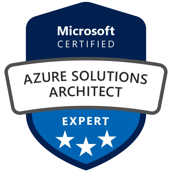 Logo oficial de Microsoft Certified: Azure Solutions Architect Expert